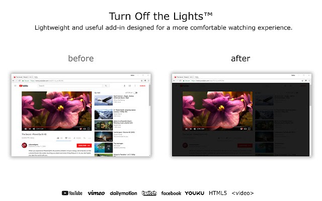 Turn off the lights - estensioni per Google Chrome