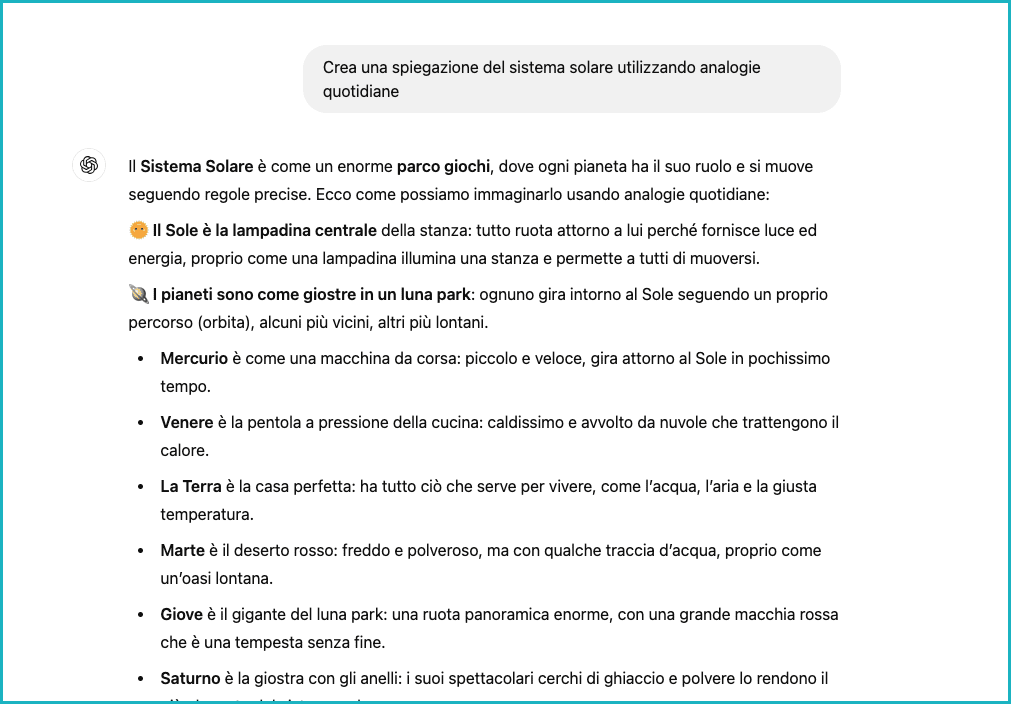 ChatGPT - Esempi prompt intelligenza artificiale Scienze