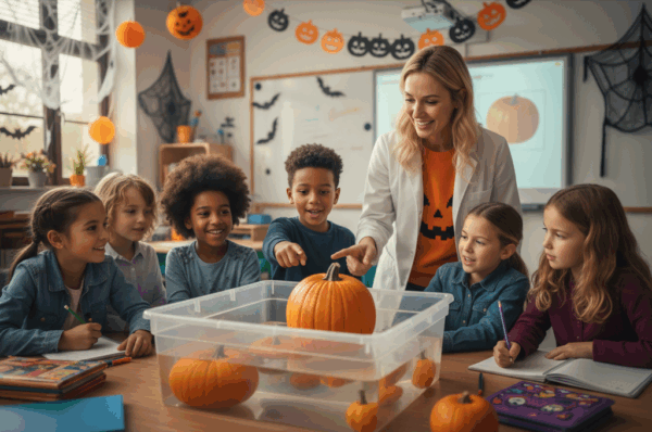 Eperimento con le zucche - attività didattica Halloween per la scuola primaria